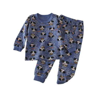 Utoimkio Clearance Toddler Baby Boy Girls Cute Puppy Print Pajama Set Kids Long Sleeve Crewneck Pullover Tops & Pjs Pants Set Fall Winter Sleepwear Clothes