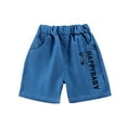 thumbnail image 1 of Utoimkio Toddler Baby Boy Girls Elastic Waisted Denim Shorts Pull On Jeans Cute Print Short Pants Summer Clothes, 1 of 3