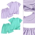 thumbnail image 1 of Utoimkio Toddler Baby Boy Girls Shorts Set Kids Solid Color Clothes Short Sleeve T-Shirt Tops & Shorts Set 2Pcs Summer Outfits, 1 of 6
