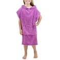 thumbnail image 1 of Utoimkio Toddler Baby Boys Girls Hooded Bathrobe Soft Flannel Bath Robe Solid Short Sleeve Warm Pajamas Dressing Night Gown Sleepwear, 1 of 5