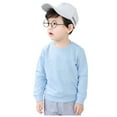 thumbnail image 1 of Utoimkio Toddler Baby Boys Girls Long Sleeve Pullover Sweatshirts Solid Cotton Pullover Tops for Boys Girls 0-8 Years, 1 of 5