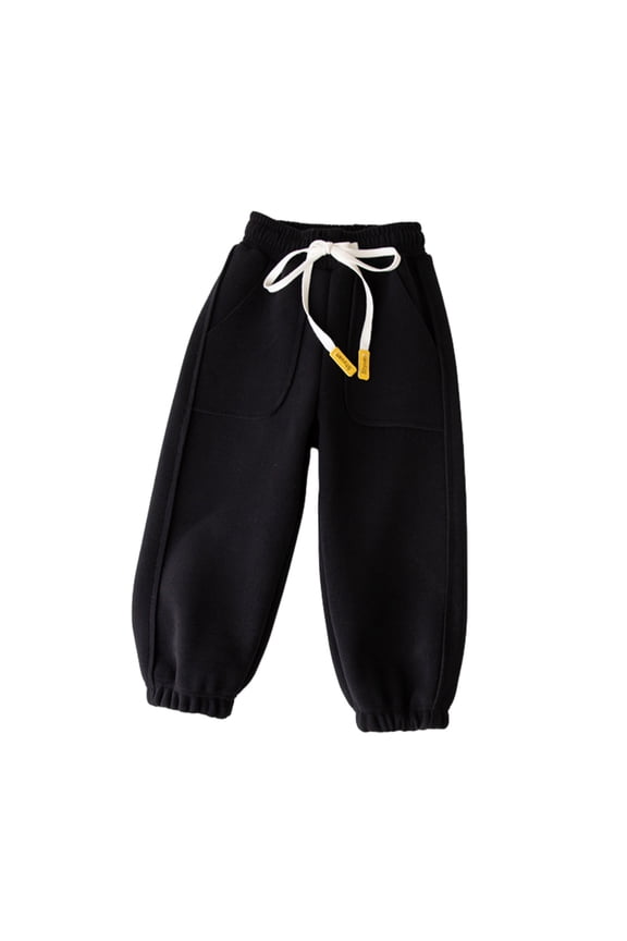 Toddler Baby Boys Girls Winter Warm Cotton Lined Sweatpants Elastic Waisted Drawstring Joggers Pants for Kids Toddler Girls Size 2-8T