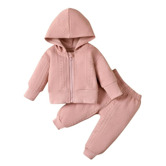 Utoimkio Toddler Baby Girls Clothes Outfits Long Sleeve Cute Print Front Zipper Hoodie Sweatshirt and Jogger Pants 2 Piece Fall Winter Sweatsuit Set