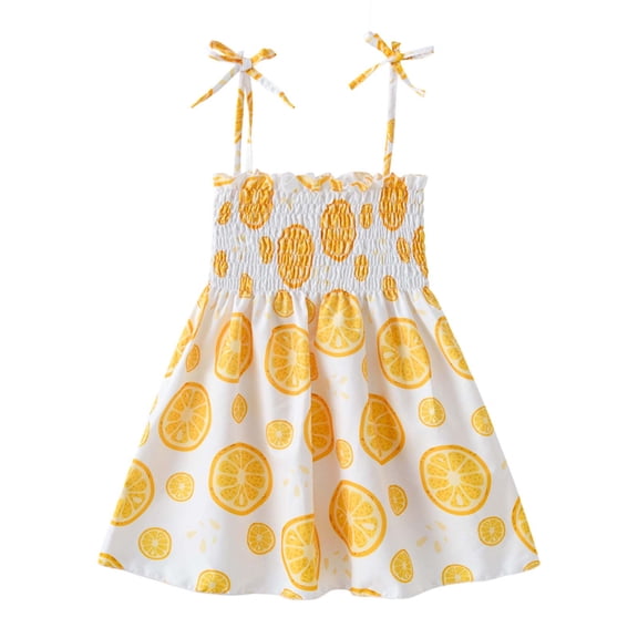 Utoimkio Toddler Baby Girls Summer Outfits Overalls Floral Print Princess Dress Crisscross Halter Casual Party Dresses Summer Clothes for Girls 1-6 Years