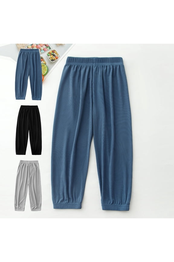 Toddler Boy Girl Casual Basic Plain Soft Pants Baby Summer Fall Comfy Cotton Linen Bloomers Pants