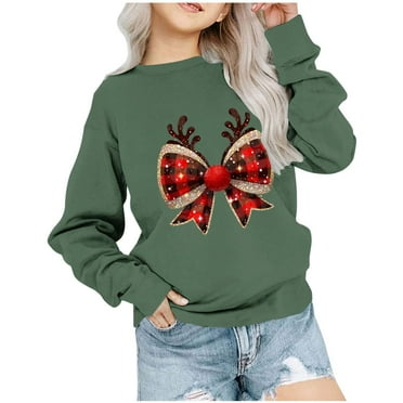 Utoimkio Clearance Toddler Boy Girls Christmas Crewneck Sweatshirts Long Sleeve Shirts Cute Print Pullover Sweatshirts Tee Tops Little Boy Girls Fall Winter Clothes for Kids