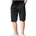 thumbnail image 1 of Utoimkio Toddler Boys Elastic Waisted Cargo Shorts Solid Color Pull On Short Pants with Pockets Summer Clothes Size 4-15T, 1 of 9
