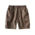 thumbnail image 1 of Utoimkio Toddler Boys Elastic Waisted Cargo Shorts Solid Color Pull On Short Pants with Pockets Summer Clothes, 1 of 3