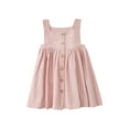 thumbnail image 1 of Utoimkio Clearance Toddler Girls Cotton Linen Dress Solid Color Sleeveless Casual Dress Summer Outfits Clothes Size 2-6Y, 1 of 8