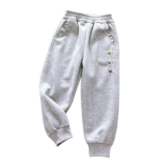 Utoimkio Toddler Girls Elastic Waisted Joggers Pants Cotton Soild Color Casual Loose Sweatpants