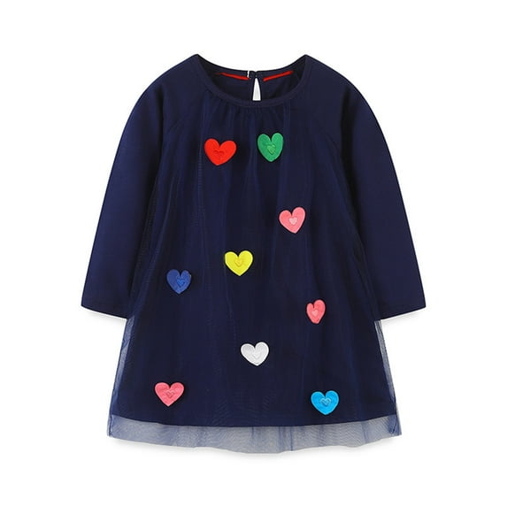 Utoimkio Toddler Girls Party Dress Floral Print Long Sleeve Princess Dress Spring Fall Outfits Clothes Size 3-6Y