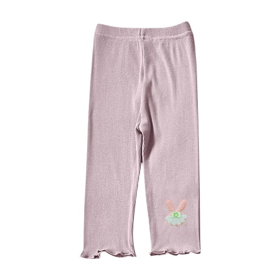 Utoimkio Toddler Girls Solid Color Capri Leggings Stretchy Home Lounge Pants for Kids Daily Wear Size 1-7T