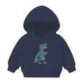 thumbnail image 1 of Utoimkio Toddler Kid Boy Girls Long Sleeve Hooded Sweatshirts Cute Dinosaur Print Pullover Top Fall Blouses for Kids, 1 of 3