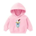 thumbnail image 1 of Utoimkio Toddler Kid Boy Girls Long Sleeve Hooded Sweatshirts Cute Print Pullover Top Fall Blouses for Kids, 1 of 3