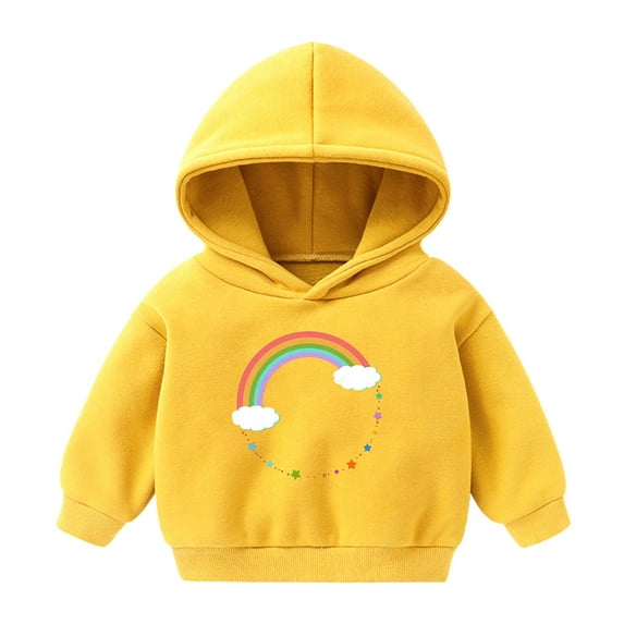Utoimkio Toddler Kid Boy Girls Long Sleeve Hooded Sweatshirts Cute Print Pullover Top Fall Blouses for Kids