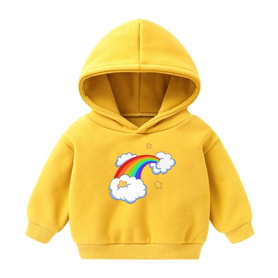 Utoimkio Toddler Kid Boy Girls Long Sleeve Hooded Sweatshirts Cute Print Pullover Top Fall Blouses for Kids
