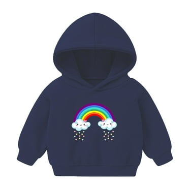 Utoimkio Clearance Toddler Kid Boy Girls Long Sleeve Hooded Sweatshirts Cute Print Pullover Top Fall Blouses for Kids