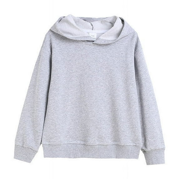 Utoimkio Toddler Kid Boy Girls Long Sleeve Hooded Sweatshirts Pullover Solid Color Top Fall Blouses for Kids