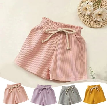 Utoimkio Clearance Toddler Little Girls Summer Athletic Shorts Striped Casual Elastic Waisted Drawstring Shorts for Girls Size 1-8T