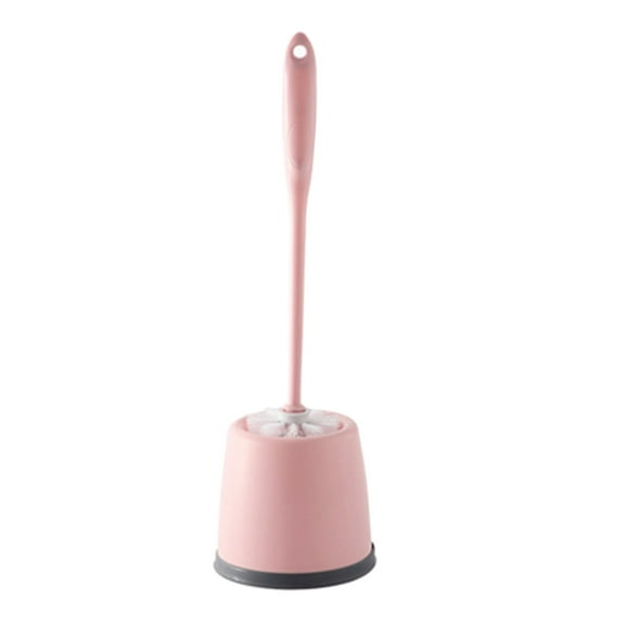Utoimkio Toilet Brush and Holder Set Bathroom Accessories Toilet Bowl Cleaners,Toilet Brushes with No-Slip Long Plastic Handle and Flexible Soft Bristles,Toilet Brush with Round Base