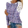 thumbnail image 1 of Utoimkio Tunic Tops for Women Plus Size Long Sleeve Floral Print Shirts Crewneck Pullover Tee Blouses for Women, 1 of 5