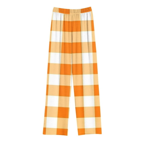 Utoimkio Unisex Boys Girls Pajama Pants Sleep Pants Soft Elastic Waisted Kids Pajama Bottoms Plaid Print Lounge Pants with Pockets for Little Boy Girls 4-14 Years