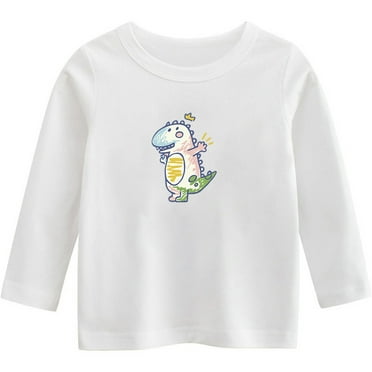 Utoimkio Clearance Unisex Kids Cotton Basic T-Shirt Long Sleeve Pullover Sweatshirts Toddler Baby Cute Dinosaur Print Crewneck Long Sleeve Shirts Tops for Kids