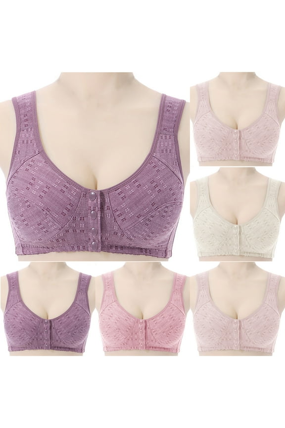 Wireless Bras for Women Front Closure Comfort Full Coverage Bras for Women No Underwire Everyday Bras