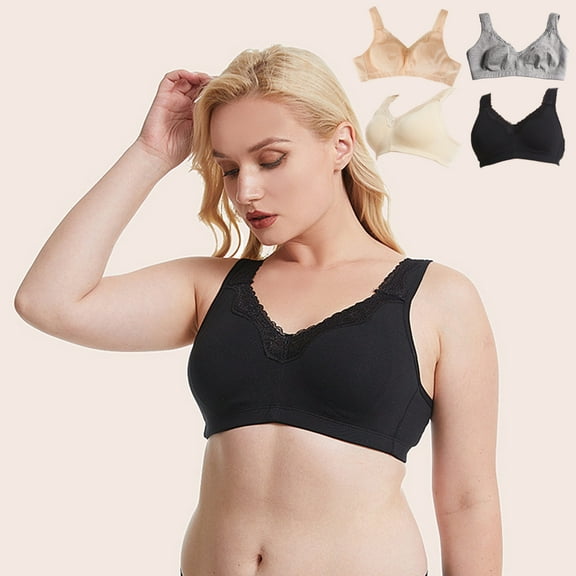Utoimkio Wireless Bras for Women Full Coverage Comfort Push Up Bras for Women No Underwire Everyday Bras