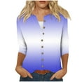 thumbnail image 1 of Utoimkio Women's 3/4 Sleeve Tops Casual Button Down Shirts for Women Loose Fit Casual Tie Dye Print Blouses for Women, 1 of 5