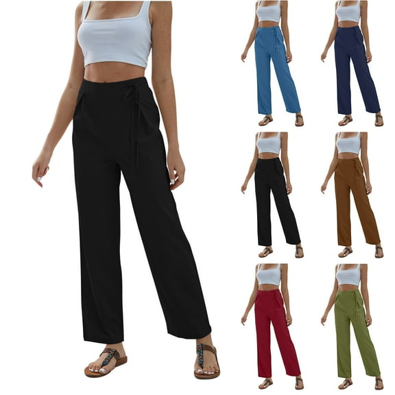 Utoimkio Women's Casual Loose Lounge Pants Summer High Waisted Straight Leg Sweat Pants for Women