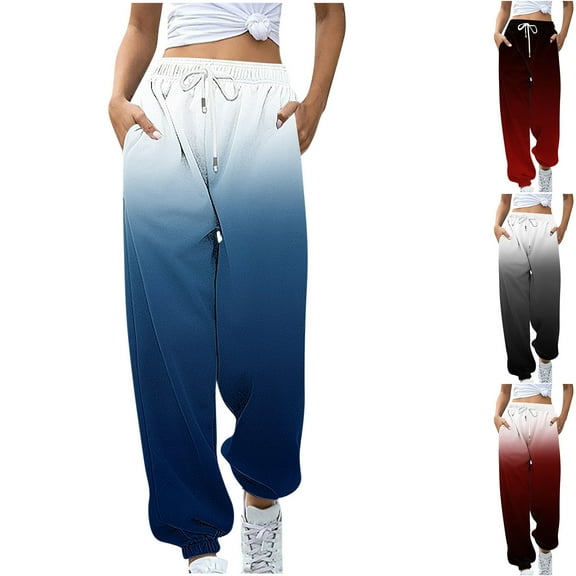 Utoimkio Women's Casual Loose Sweatpants Drawstring Jogger Sweat Pants Cinch Bottom Summer Workout Running Lounge Trousers Pants with Pockets
