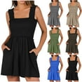 thumbnail image 1 of Utoimkio Women's Casual Sleeveless Strap Adjustable Jumpsuits Stretchy Shorts Romper with Pockets, 1 of 8