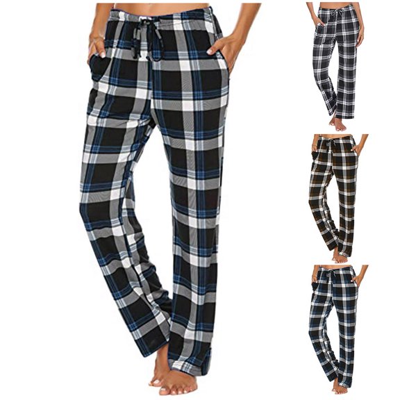 Utoimkio Women's Comfortable Pajama Pants Summer Casual Loose Drawstring High Waisted Yoga Pants for Women with Pockets