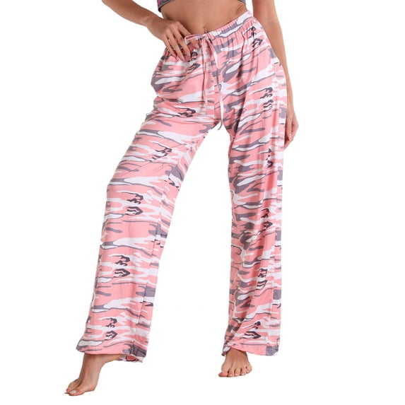 Utoimkio Clearance Women's Comfy Pajama Pants Wide Leg Lounge Pants Stretch Casual Floral Print Elastic Waist Pajama Bottoms for Women