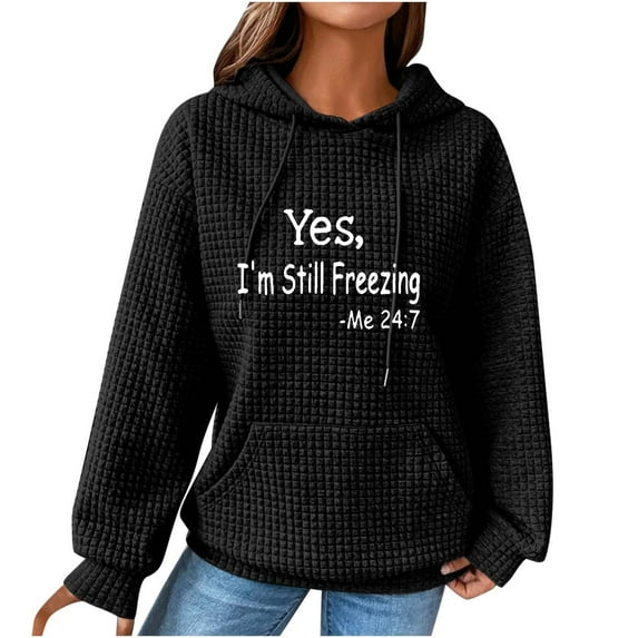 Utoimkio Women's Cute Hoodies Long Sleeve Sweatshirts for Women Loose Fit Graphic Hoodie Pullover Tops with Pockets Fall Winter Clothes