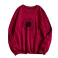 thumbnail image 1 of Utoimkio Women's Floral Print Pullover Tops 2025 Fall Clothes Long Sleeve Loose Fit Crewneck Sweatshirts for Women Plus Size, 1 of 3