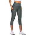 thumbnail image 1 of Utoimkio Women's High Waisted Capri Yoga Pants Elastic Quick Dry Cropped Workout Pants Reflective Yoga Pants for Women with Pockets, 1 of 3