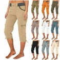 thumbnail image 1 of Utoimkio Women's High Waisted Drawstring Cargo Capri Pants Lightweight Quick Dry Outdoor Athletic Travel Casual Comfy Hiking Pants with Pockets, 1 of 7