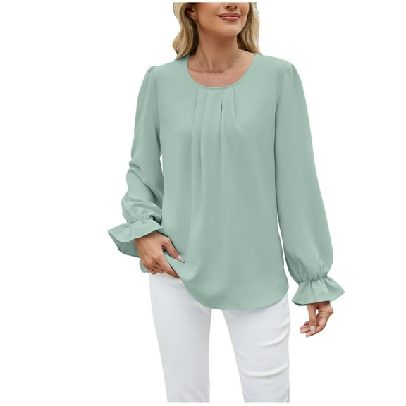 Utoimkio Women's Long Sleeve Tops 2025 Solid Color Shirt Drop Shoulder Boat Neck Tops Loose Fit Casual Blouses for Women