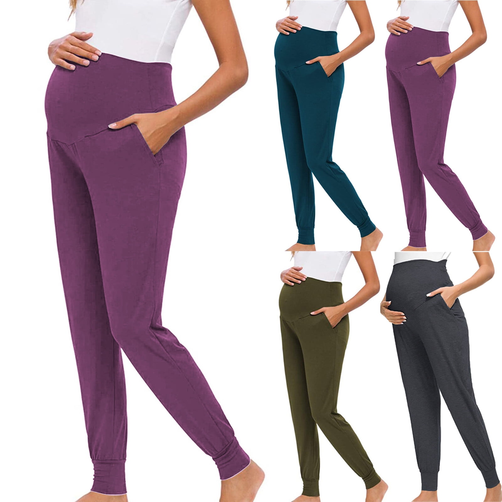 Five-point Pocket Maternity Pants High Waist Slim Fit Maternity Pants