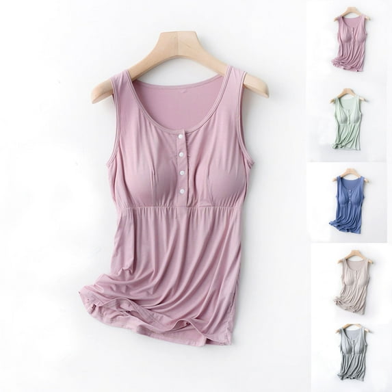 Utoimkio Women's Maternity Shirts Scoop Neck Tops Tunic Pregnancy Clothes Solid Color Sleeveless Tank Tops Casual T Shirt M-XXL