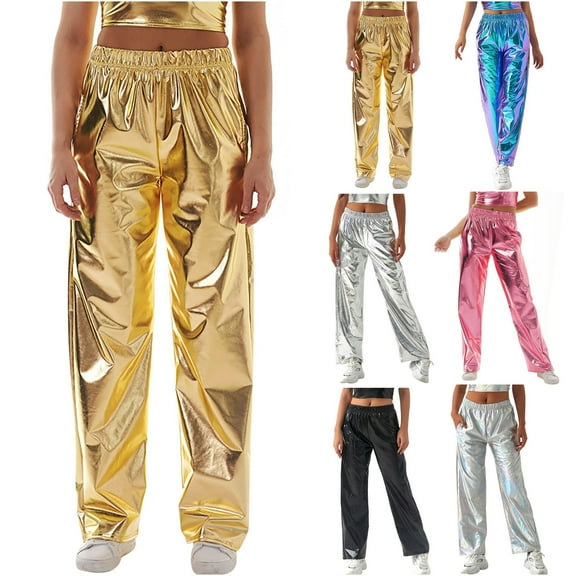 Utoimkio Women's Nightclub Work Pants High Waisted Straight Leg Pants for Women