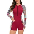 thumbnail image 1 of Utoimkio Women's Rash Guard One Piece Swimsuit Front Zip Short Sleeve Athletic Swimwear Sun Protection Bathing Suits for Women Summer One Piece Swim Shirts, 1 of 7