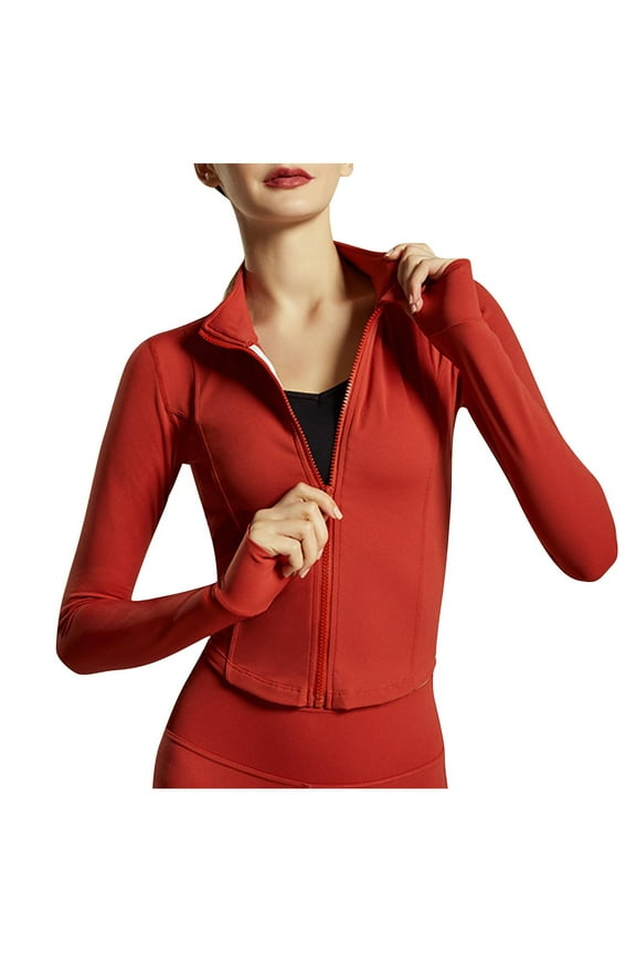Women's Running Jacket Athletic Full Zip Lightweight Track Jackets Slim Fit Yoga Workout Tops for Women