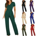 thumbnail image 1 of Utoimkio Women's Short Sleeve Jumpsuits Overalls Casual Romper, 1 of 6