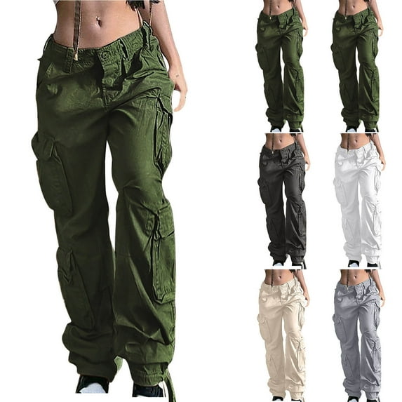 Utoimkio Women's Straight Leg Cargo Pants Summer Casual Loose Lounge Pants for Women with Pockets