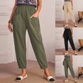 thumbnail image 1 of Utoimkio Women's Straight Leg Linen Pants Summer Casual Loose High Waisted Lounge Pants for Women with Pockets, 1 of 8