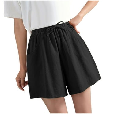 Utoimkio Clearance Women's Sweat Shorts Comfy Lounge Running Shorts Gym Summer Casual Elastic High Waisted Cotton Linen Athletic Shorts with Pockets