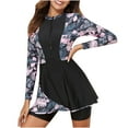 thumbnail image 1 of Utoimkio Women's Two Piece Rash Guard Long Sleeve Swimsuits Floral Print Bathing Suits for Women with Boyshorts Sun Protection Summer Swim Shirts Beach Swimwear, 1 of 9